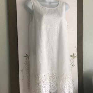 White lace shift dress sleeveless NEW